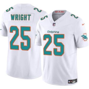 Miami Dolphins #25 Jaylen Wright White 2024 F.U.S.E Vapor Limited Stitched Jersey