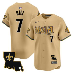 New Orleans Saints #7 Taysom Hill Gold Cool Base Stitched Jersey