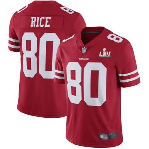 San Francisco 49ers #80 Jerry Rice Red Super Bowl LIV Vaper Untouchable Limited Stitched Jersey
