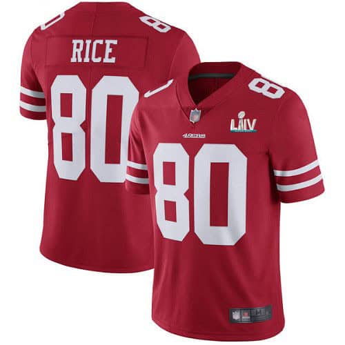 San Francisco 49ers #80 Jerry Rice Red Super Bowl LIV Vaper Untouchable Limited Stitched Jersey