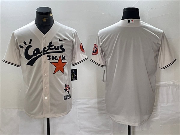 Houston Astros Blank Cream Cactus Jack Vapor Premier Limited Stitched Jersey