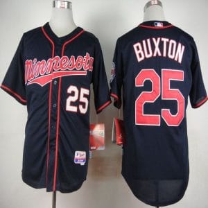 Twins #25 Byron Buxton Navy Blue Alternate Road Cool Base Stitched Jersey