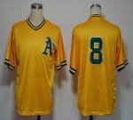 Mitchell And Ness Athletics #8 Joe Morgan Yellow Stitched Jersey