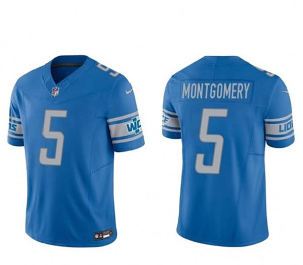Detroit Lions #5 David Montgomery Blue 2023 F.U.S.E. Vapor Untouchable Limited Stitched Jersey