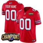 Buffalo Bills Custom Red 2023 F.U.S.E. AFC East Champions Ptach Stitched Jersey