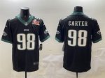 Philadelphia Eagles #98 Jalen Carter Black 2025 Super Bowl LIX Patch Vapor Untouchable Limited Stitched Jersey