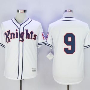 New York Knights The Natural #9 Roy Hobbs White Movie Stitched Baseball Jersey
