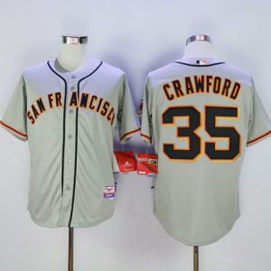 Giants #35 Brandon Crawford Grey Cool Base Road Stitched Jersey