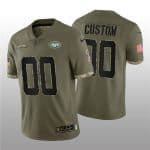 New York Jets Customized Custom 2022 Olive Salute To Service Limited Stitched Jersey