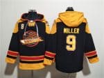 Vancouver Canucks #9 J.T. Miller Black Ageless Must-Have Lace-Up Pullover Hoodie