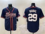 Detroit Tigers #29 Tarik Skubal Navy With Patch Cool Base Stitched Jersey