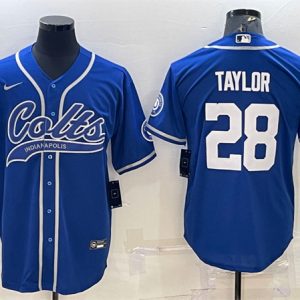 Indianapolis Colts #28 Jonathan Taylor Royal Cool Base Stitched Baseball Jersey