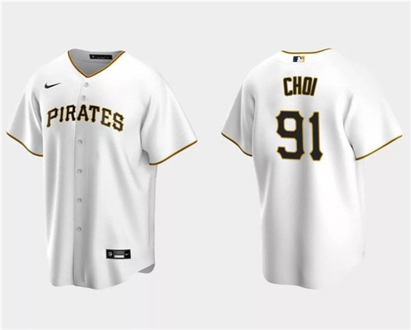 Pittsburgh Pirates #91 Ji Man Choi White Cool Base Stitched Jersey