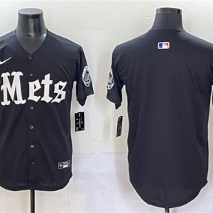 New York Mets Blank Black 'Gotham Gothic Edition' Vapor Premier Limited Stitched Jersey