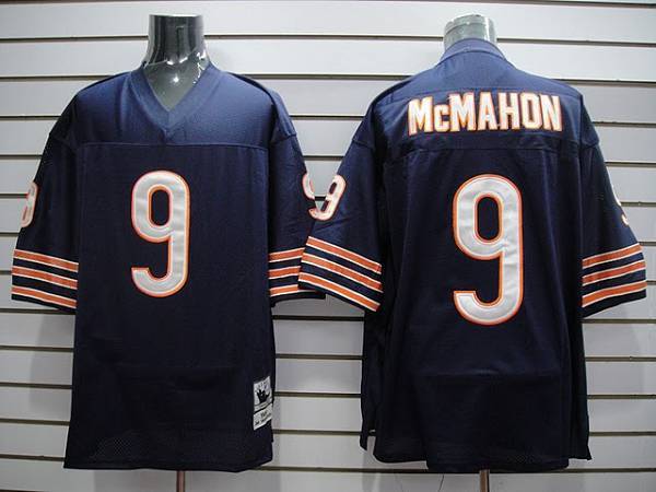 Mitchell Ness Bears #9 Jim McMahon Blue Stitched Throwback Jersey