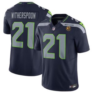 Seattle Seahawks #21 Devon Witherspoon Navy 2023 F.U.S.E. With John Madden Patch Vapor Limited Stitched Jersey