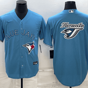 Toronto Blue Jays Light Blue Team Big Logo Cool Base Stitched Jersey