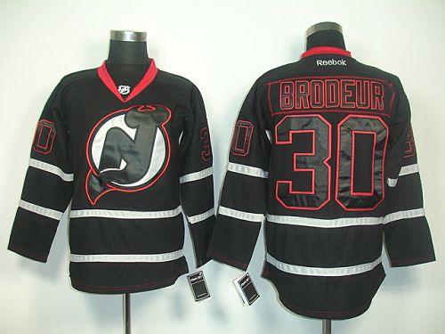 Devils #30 Martin Brodeur Black Ice Stitched Jersey