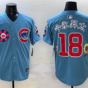 Chicago Cubs #18 ½ñÓÀNÌ« Blue 2025 Tokyo Series 2nd Alternate Limited Stitched Jersey