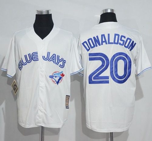 Blue Jays #20 Josh Donaldson White Cooperstown Throwback Stitched Jersey