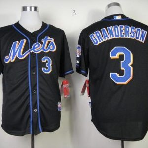 Mets #3 Curtis Granderson Black Cool Base Stitched Jersey