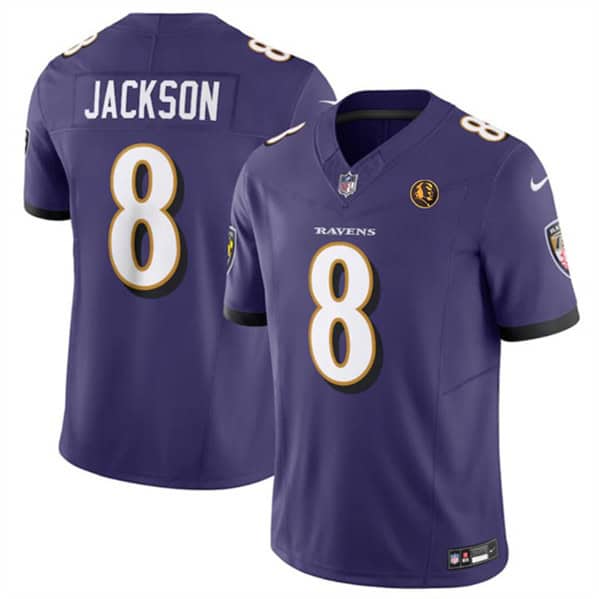 Baltimore Ravens #8 Lamar Jackson Purple 2023 F.U.S.E. With John Madden Patch Vapor Limited Jersey