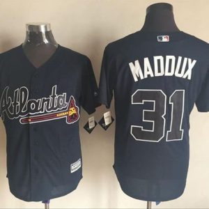 Braves #31 Greg Maddux Blue New Cool Base Stitched Jersey