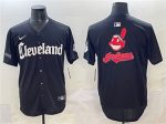 Cleveland Guardians Team Big Logo Black Gothic Vapor Premier Limited Stitched Jersey