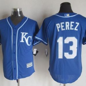 Royals #13 Salvador Perez Blue Alternate 2 New Cool Base Stitched Jersey