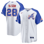 Atlanta Braves #28 Matt Olson White 2023 City Connect Cool Base Stitched Jersey