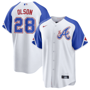 Atlanta Braves #28 Matt Olson White 2023 City Connect Cool Base Stitched Jersey