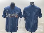Atlanta Braves Blank Navy Cool Base Stitched Baseball Jersey