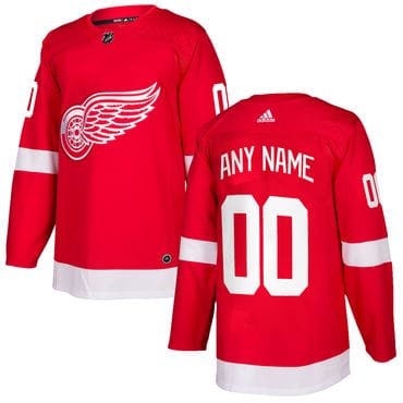 Custom Detroit Red Wings Red Home 2017-2018 Stitched NHL Jersey