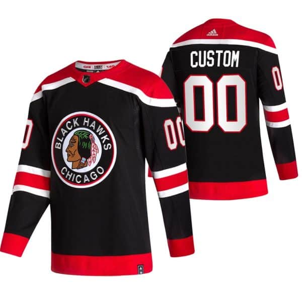 Chicago Blackhawks Custom Black 2020-21 Reverse Retro Alternate NHL Jersey
