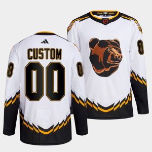 Boston Bruins Custom White 2022 Reverse Retro Stitched Jersey