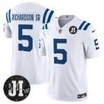 Indianapolis Colts #5 Anthony Richardson White 2025 F.U.S.E. Jim Irsay Patch Vapor Limited Stitched Jersey