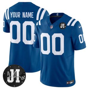 Indianapolis Colts Custom Blue 2025 F.U.S.E. Jim Irsay Patch Vapor Limited Stitched Jersey