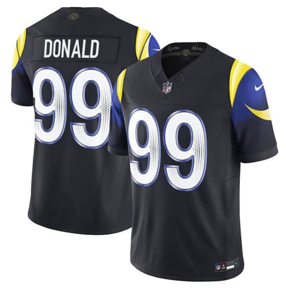 Los Angeles Rams #99 Aaron Donald midnight blue 2025 F.U.S.E. ¡°Rivalries¡± Vapor Limited Stitched Jersey