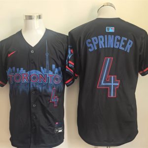 Toronto Blue Jays #4 George Springer Navy 2024 City Connect Limited Stitched Jersey