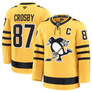Pittsburgh Penguins #87 Sidney Crosby Gold 2025 Alternate Stitched Jersey