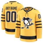 Pittsburgh Penguins Custom Gold 2025 Alternate Stitched Jersey