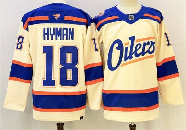 Edmonton Oilers #18 Zach Hyman Light Beige 2025 Alternate Stitched Jersey