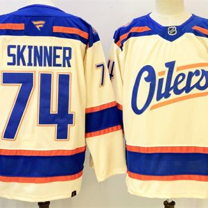 Edmonton Oilers #74 Stuart Skinner Light Beige 2025 Alternate Stitched Jersey