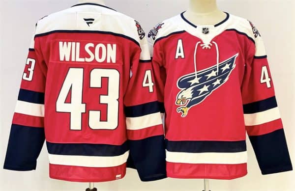 Washington Capitals #43 Tom Wilson Red With A Patch Stitched Jersey
