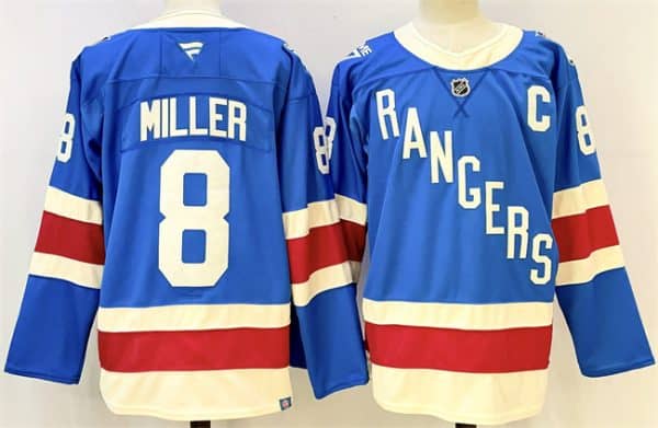 New York Rangers #8 JT Miller Blue 2025 With C Patch Stitched Jersey
