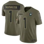 Miami Dolphins #1 Tua Tagovailo Olive 2025 F.U.S.E. Salute to Service Limited Stitched Jersey