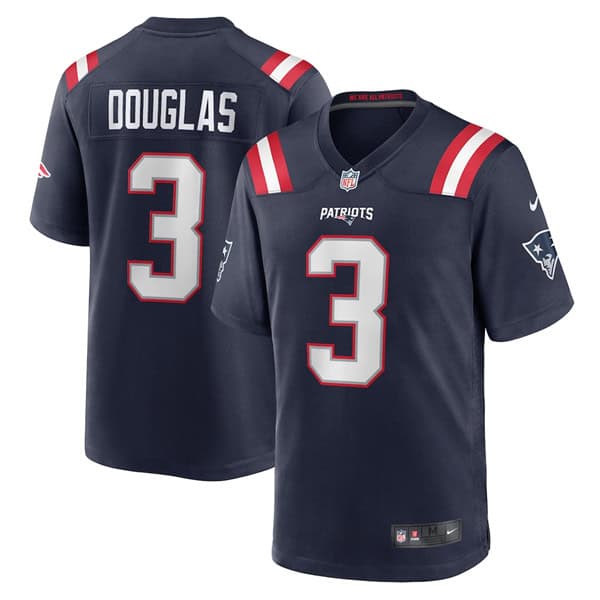New England Patriots #3 Demario Douglas Navy 2025 Stitched Game Jersey