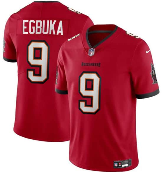 Tampa Bay Buccaneers #9 Emeka Egbuka Red 2025 Draft Vapor Limited Stitched Jersey