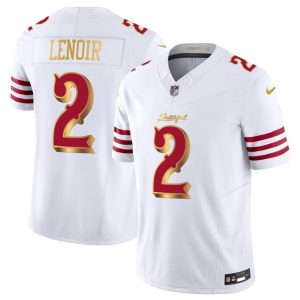 San Francisco 49ers #2 Deommodore Lenoir White Gold 2025 F.U.S.E. ¡°Rivalries¡± Vapor Limited Stitched Jersey