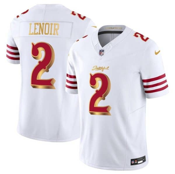 San Francisco 49ers #2 Deommodore Lenoir White Gold 2025 F.U.S.E. ¡°Rivalries¡± Vapor Limited Stitched Jersey